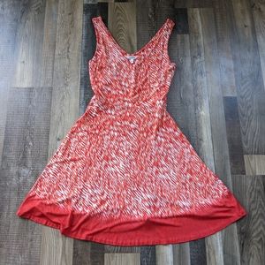 Athleta, orange flowy dress, women's small